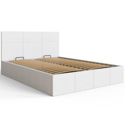 GFW King Size White Faux Leather Side Lift Ottoman Bed with Bonnell Mattress - Wilko - thumbnail 6