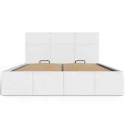 GFW King Size White Faux Leather Side Lift Ottoman Bed with Bonnell Mattress - Wilko - thumbnail 4