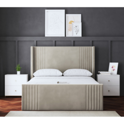 DS Living Elara Double Cream Winged Panel Ottoman Bed with Headboard - Wilko - thumbnail 5