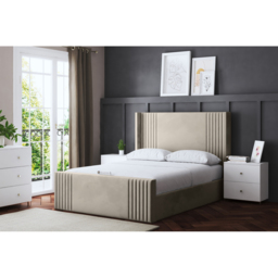 DS Living Elara Double Cream Winged Panel Ottoman Bed with Headboard - Wilko - thumbnail 7