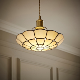 ValueLights Cortez Tiffany Style Traditional Cream Pendant Light Shade - Size: 14 x 30 x 30cm - Wilko - thumbnail 7