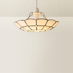 ValueLights Cortez Tiffany Style Traditional Cream Pendant Light Shade - Size: 14 x 30 x 30cm - Wilko - thumbnail 6