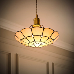 ValueLights Cortez Tiffany Style Traditional Cream Pendant Light Shade - Size: 14 x 30 x 30cm - Wilko - thumbnail 3