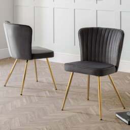 Julian Bowen Cannes Set of 2 Grey Dining Chairs - Wilko - thumbnail 1