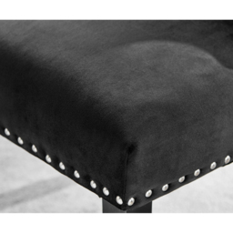 Furniturebox Kennsington Set of 2 Black Velvet Knockerback Dining Chair - Wilko - thumbnail 5