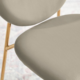 Furniturebox Holly Set of 2 Taupe and Gold Velvet Dining Chairs - Wilko - thumbnail 3