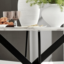 Furniturebox Arona Cesano Marble Effect 4 Seater Dining Set White Black and Grey - Wilko - thumbnail 7