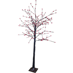 Samuel Alexander Warm White LED Pre Lit Black Twig Artificial Christmas Tree with Red Berries 6ft - Wilko - thumbnail 1