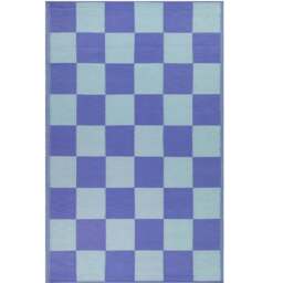 furn. Blue Checkerboard Recycled Outdoor Rug 120 x 180cm - Wilko - thumbnail 1