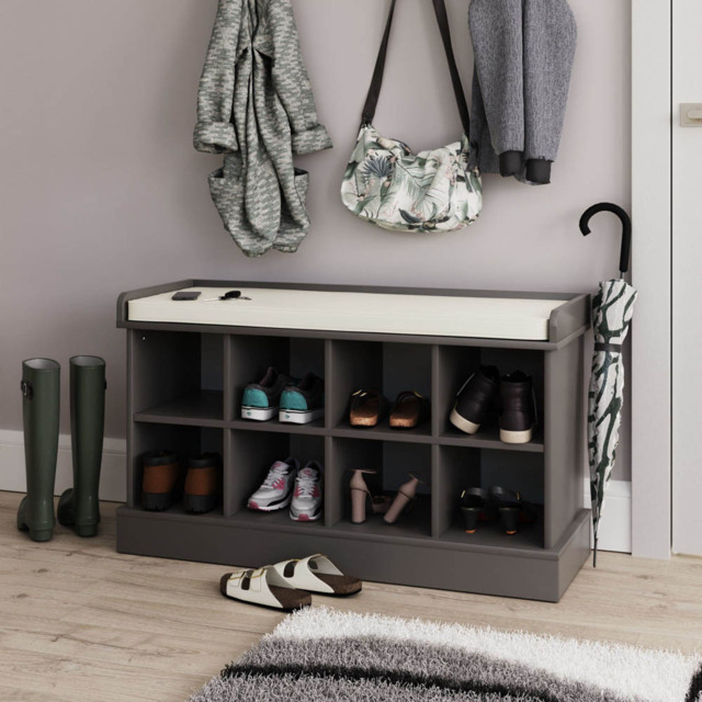 GFW Kempton Grey Shoe Bench - Size: 34 x 97 x 56cm - Wilko - image 1
