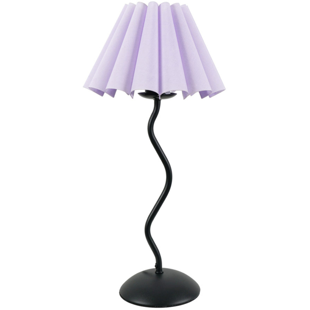 ValueLights Wiggle Lilac Scallop Shade Black Metal Stem LED Table Lamp - Wilko - image 1