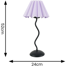 ValueLights Wiggle Lilac Scallop Shade Black Metal Stem LED Table Lamp - Wilko - thumbnail 5