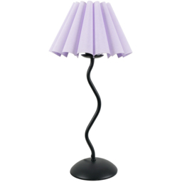 ValueLights Wiggle Lilac Scallop Shade Black Metal Stem LED Table Lamp - Wilko - thumbnail 1