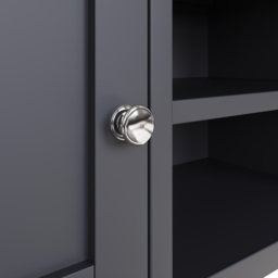FWStyle Taberno 2 Door 2 Shelf Graphite Blue and Oak Wide TV Unit - Size: 44 x 110 x 35cm - Wilko - thumbnail 6