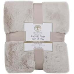 Divante Mink Rabbit Faux Fur Throw 127 x 152cm - Wilko