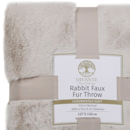 Divante Mink Rabbit Faux Fur Throw 127 x 152cm - Wilko - thumbnail 6