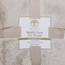Divante Mink Rabbit Faux Fur Throw 127 x 152cm - Wilko - thumbnail 7
