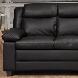 Standish 3 Seater Black Bonded Leather Sofa - Artemis Home - Wilko - thumbnail 3