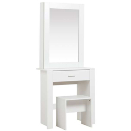 Evelyn Single Drawer White Dressing Table Set with Sliding Mirror - Size: 39 x 73 x 170cm - Birlea - Wilko - thumbnail 3