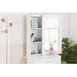 Evelyn Single Drawer White Dressing Table Set with Sliding Mirror - Size: 39 x 73 x 170cm - Birlea - Wilko - thumbnail 7