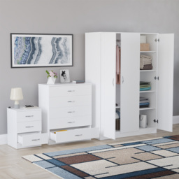 Vida Designs Riano White 3 Piece Bedroom Furniture Set - Wilko - thumbnail 6