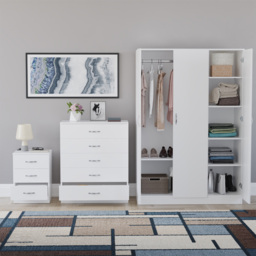 Vida Designs Riano White 3 Piece Bedroom Furniture Set - Wilko - thumbnail 4