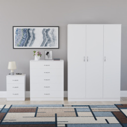 Vida Designs Riano White 3 Piece Bedroom Furniture Set - Wilko - thumbnail 3