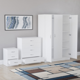 Vida Designs Riano White 3 Piece Bedroom Furniture Set - Wilko - thumbnail 5