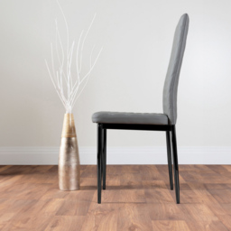 Furniturebox Molini Valera 4 Seater Dining Set Black and Grey - Wilko - thumbnail 5
