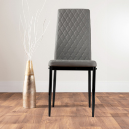 Furniturebox Molini Valera 4 Seater Dining Set Black and Grey - Wilko - thumbnail 4