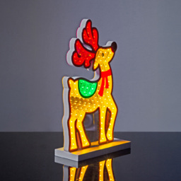 The Christmas Workshop 155 Multicolour LED Reindeer Double Sided Infinity Light 28cm - Size: 27 x 16.5 x 3.5cm - Wilko - thumbnail 5