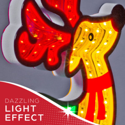 The Christmas Workshop 155 Multicolour LED Reindeer Double Sided Infinity Light 28cm - Size: 27 x 16.5 x 3.5cm - Wilko - thumbnail 7