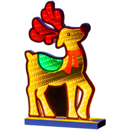 The Christmas Workshop 155 Multicolour LED Reindeer Double Sided Infinity Light 28cm - Size: 27 x 16.5 x 3.5cm - Wilko - thumbnail 1