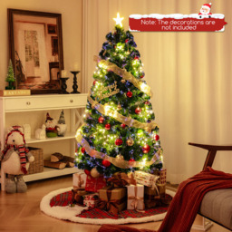 Costway 18 String Light Fibre Optic Pre-Lit Artificial Christmas Tree 5ft - Green - Wilko - thumbnail 4