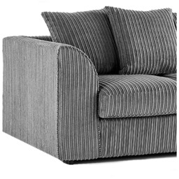 Luxor 4 Seater Grey Jumbo Cord Scatter Back Sofa Suite - Wilko - thumbnail 5