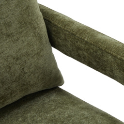 Living and Home Green Chenille Upholstered Accent Chair with Lumbar Pillow - Size: Single - Wilko - thumbnail 5