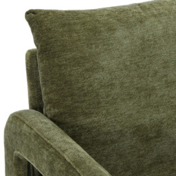 Living and Home Green Chenille Upholstered Accent Chair with Lumbar Pillow - Size: Single - Wilko - thumbnail 4