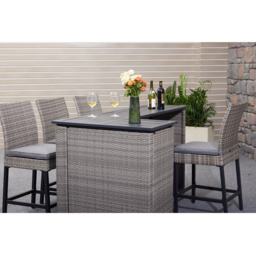 New Hampshire 4 Seater Bar Set - Grey - Malay Deluxe - Wilko - thumbnail 5