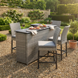 New Hampshire 4 Seater Bar Set - Grey - Malay Deluxe - Wilko - thumbnail 4