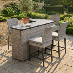 New Hampshire 4 Seater Bar Set - Grey - Malay Deluxe - Wilko - thumbnail 3