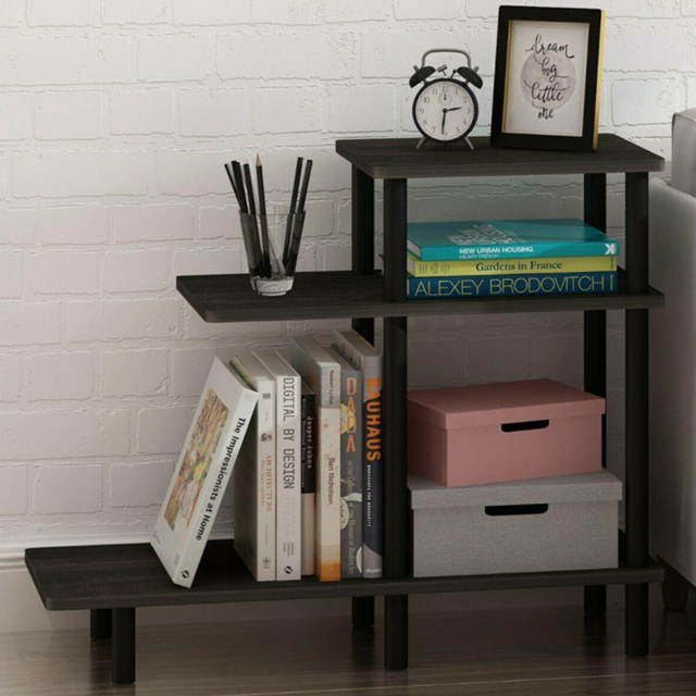 Walplus 2 Shelf Espresso Black Turn-N-Tube Side Table - Size: 29.49 x 65.1 x 80.01cm - Wilko - image 1