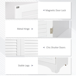 Portland 4 Door White Tall Floor Cabinet - Size: 60 x 30 x 183cm - Wilko - thumbnail 6