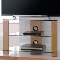 TTAP Vision 2 Shelf Oak TV Stand 800mm - Size: 50.3 x 80 x 40cm - Brown - Wilko