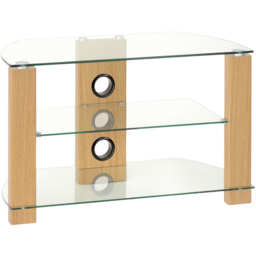 TTAP Vision 2 Shelf Oak TV Stand 800mm - Size: 50.3 x 80 x 40cm - Brown - Wilko - thumbnail 3
