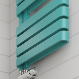 Terma Warp S Matt Teal Heated Towel Rail 2605 BTU 1110 x 500mm - Size: 111 x 50 x 11.2cm - Blue - Wilko - thumbnail 7