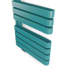 Terma Warp S Matt Teal Heated Towel Rail 2605 BTU 1110 x 500mm - Size: 111 x 50 x 11.2cm - Blue - Wilko - thumbnail 6