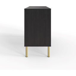 GFW Nervata 2 Door 3 Drawer Black Sideboard - Size: 39 x 116 x 72cm - Wilko - thumbnail 6