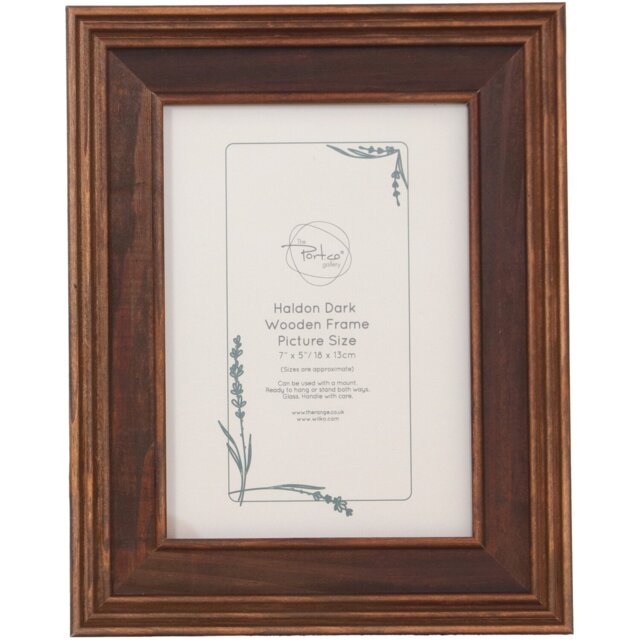 Haldon Wooden Frame Brown 7 x 5in - Wilko - image 1