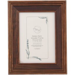 Haldon Wooden Frame Brown 7 x 5in - Wilko - thumbnail 1