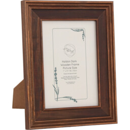 Haldon Wooden Frame Brown 7 x 5in - Wilko - thumbnail 3